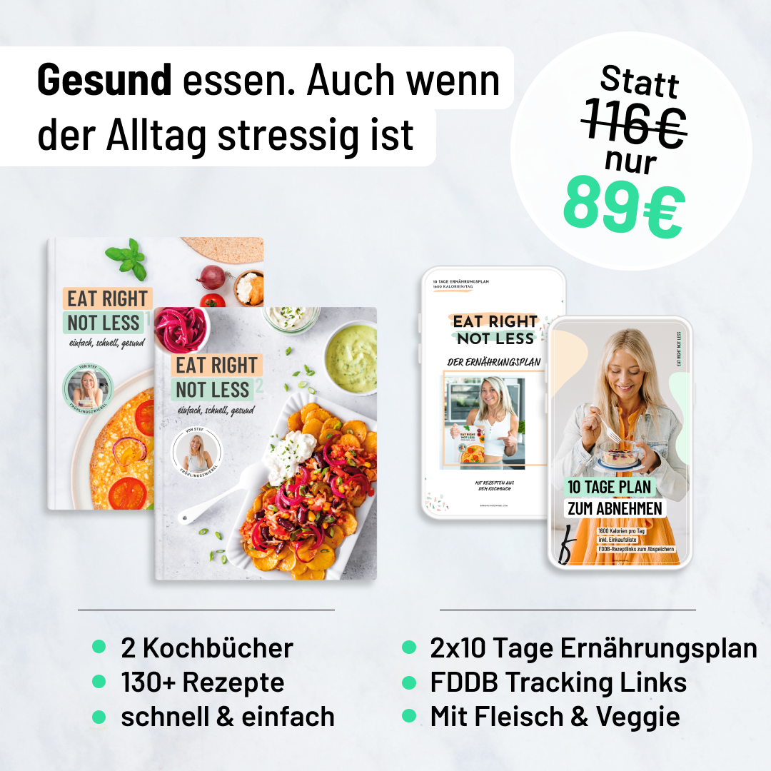 Eat Right Not Less Band 1 & 2 als Set, zusammen 130 einfache, gesunde Rezepte.