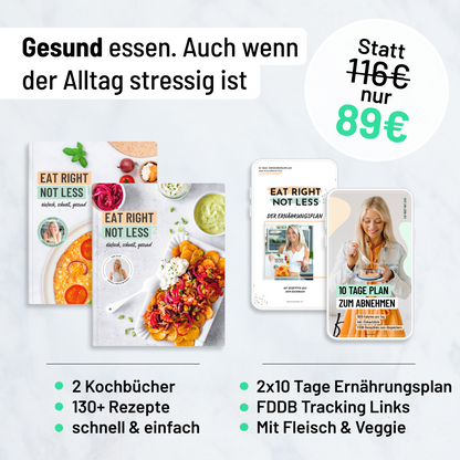 Eat Right Not Less Band 1 & 2 als Set, zusammen 130 einfache, gesunde Rezepte.