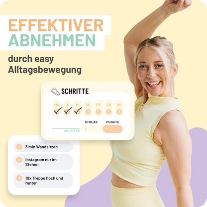 Alltagsbewegung und Schrittziel in Project Me, abnehmen ohne Fitnessstudio