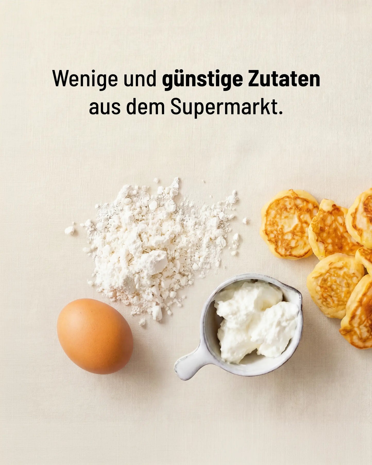 Quark Käulchen Bibel – wenige und günstige Zutaten aus dem Supermarkt: Ei, Quark und Mehl reichen für leckere Quarkkäulchen